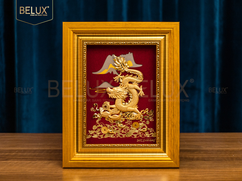 Tranh kim long dát vàng 24k 25x20cm